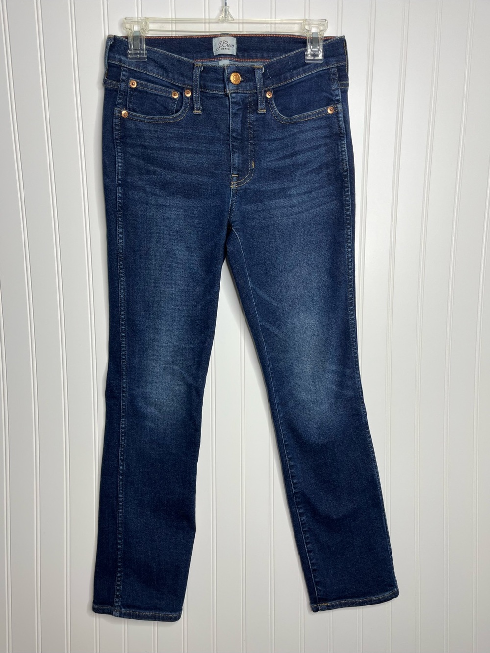 J.Crew 9" Vintage Straight Jeans Dark Wash Ankle - Size 25 Inseam 26 Inches